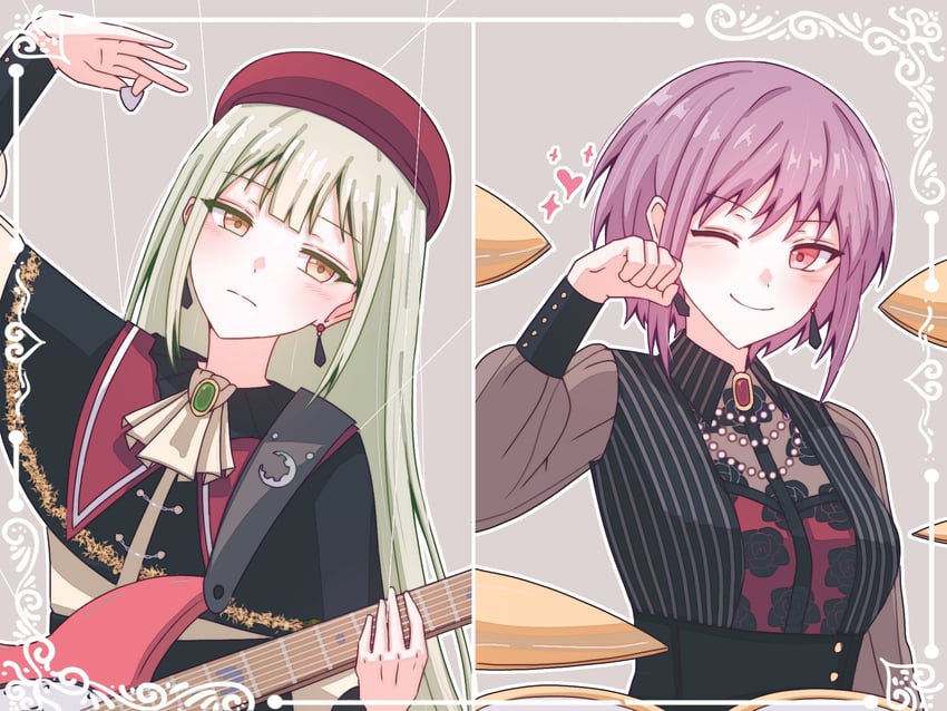 wakaba mutsumi, mortis, yuutenji nyamu, and amoris (bang dream! and 1 more) drawn by firman_acker