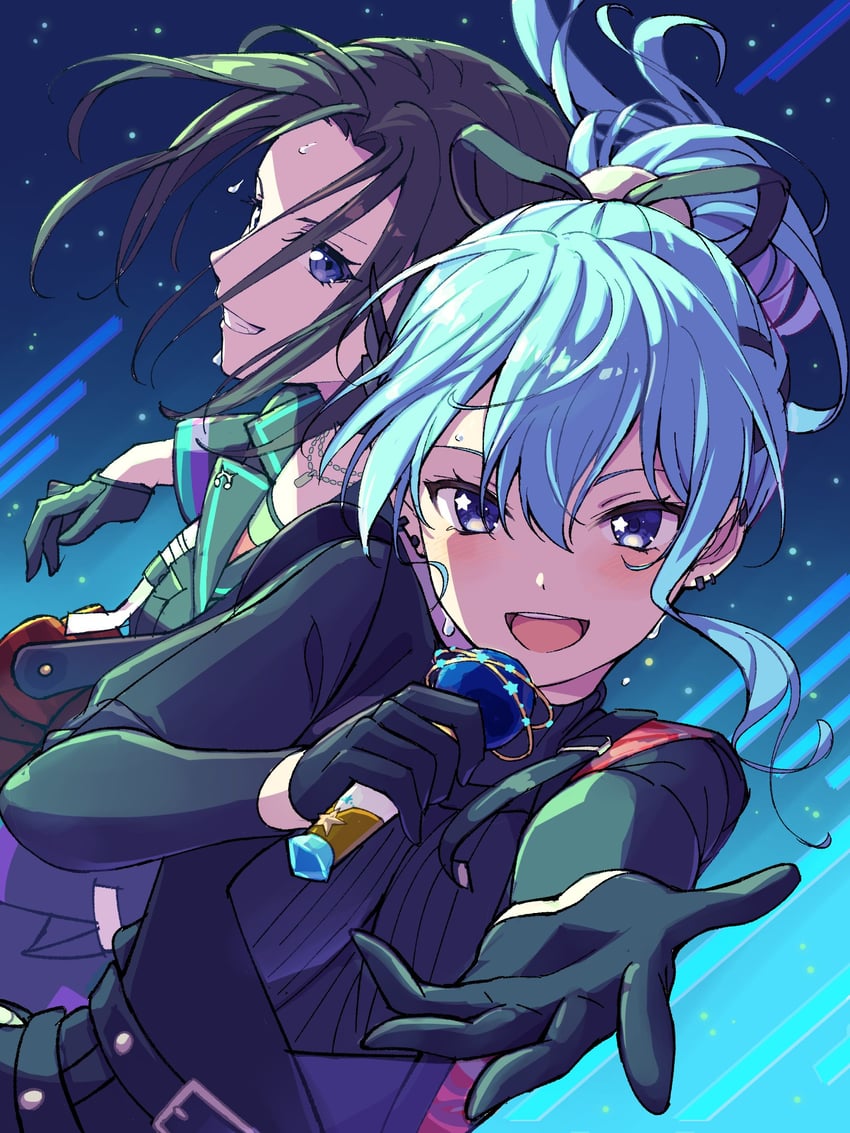 hoshimachi suisei and wakana rei (hololive and 1 more) drawn by nobusawa_osamu