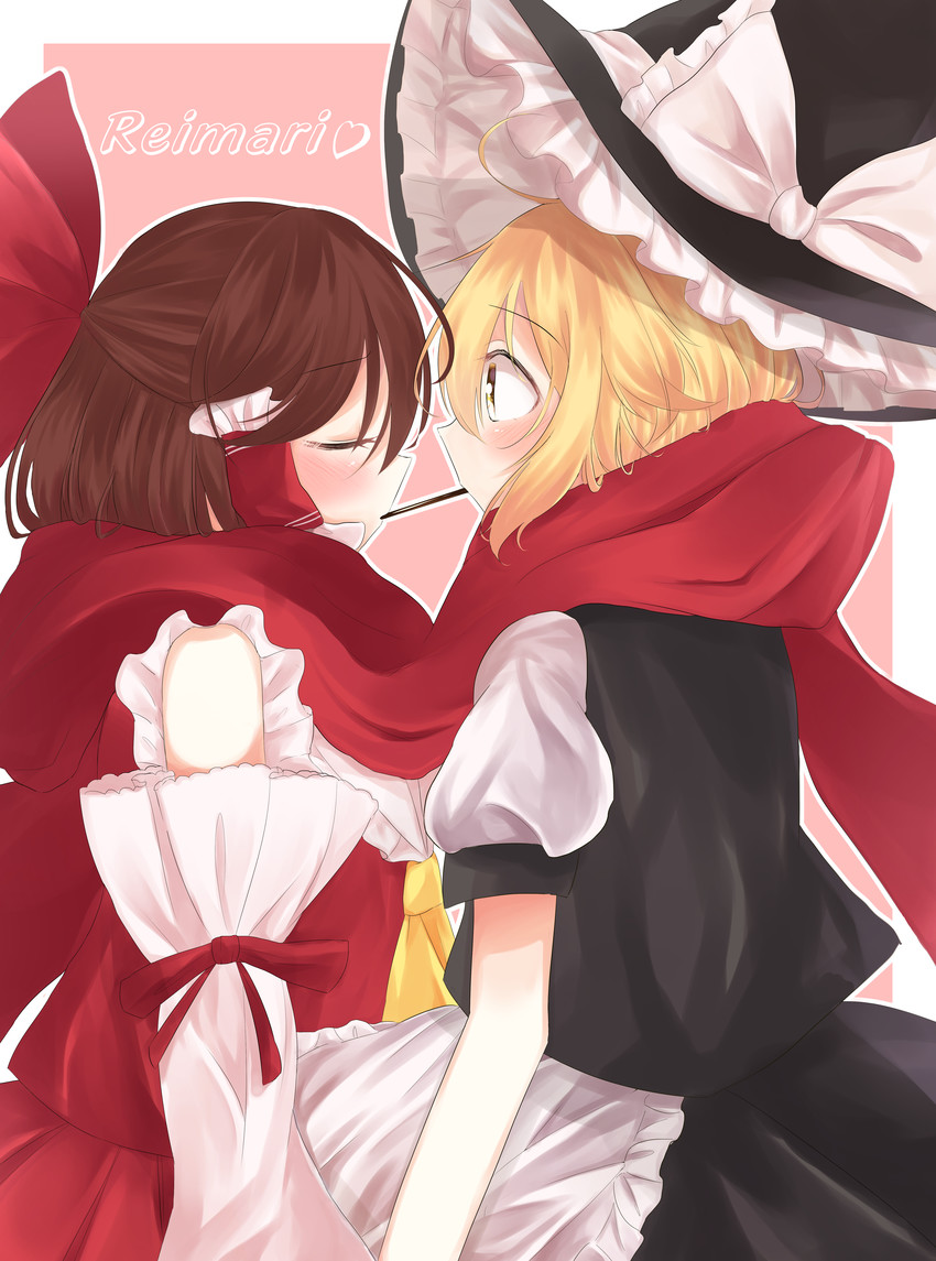 hakurei reimu and kirisame marisa (touhou) drawn by kirakira_rian