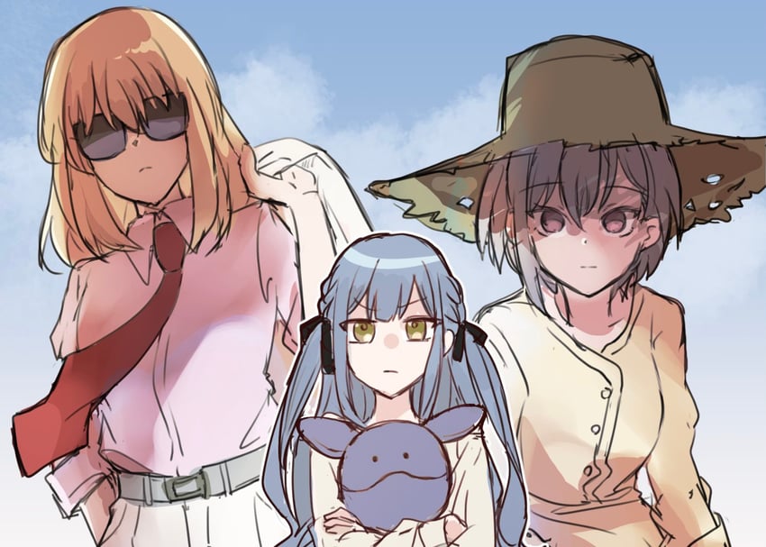 togawa sakiko, misumi uika, takamatsu tomori, haro, char aznable, and 2 more (gundam and 3 more) drawn by setou_(bpdne)