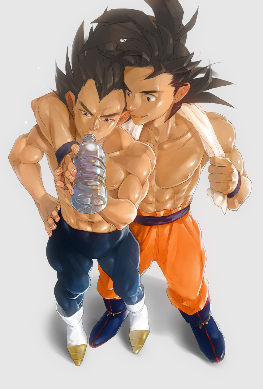son goku and vegeta (dragon ball and 1 more) drawn by supobi