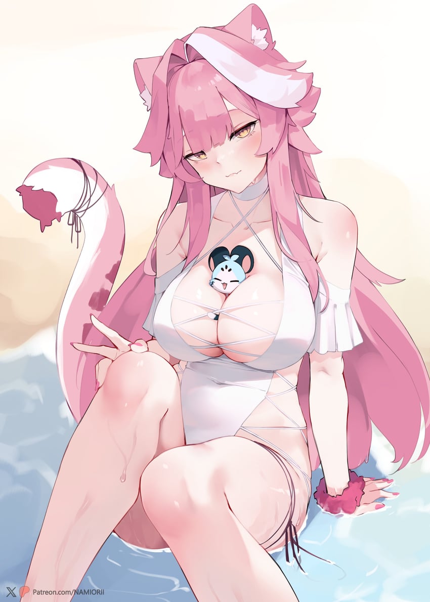 raora panthera and chattino (hololive and 1 more) drawn by namiorii