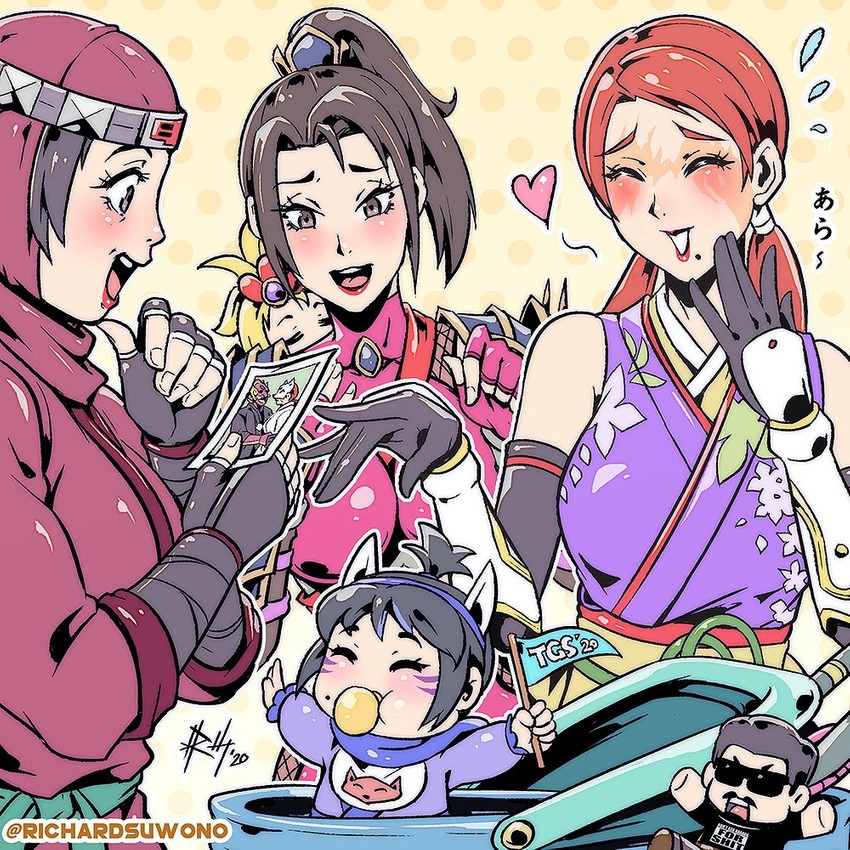 taki, kunimitsu ii, kunimitsu, yoshimitsu, natsu, and 3 more (real life and 7 more) drawn by richard_suwono