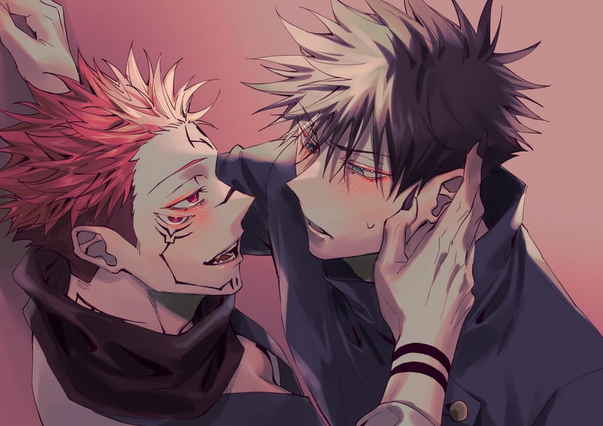 fushiguro megumi and ryoumen sukuna (jujutsu kaisen) drawn by azukiharuta_ju