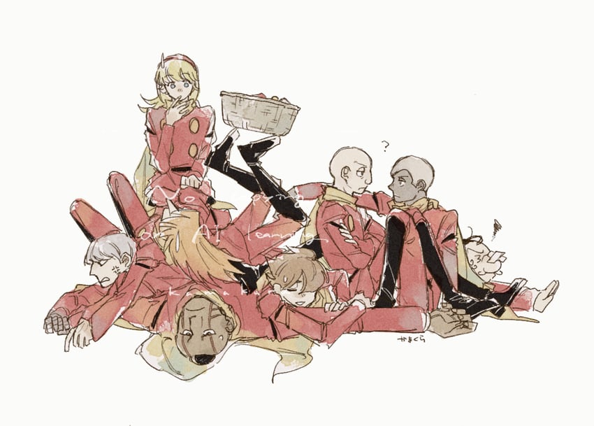 francoise arnoul, shimamura joe, jet link, albert heinrich, ivan whisky, and 4 more (cyborg 009) drawn by kmkr_umi