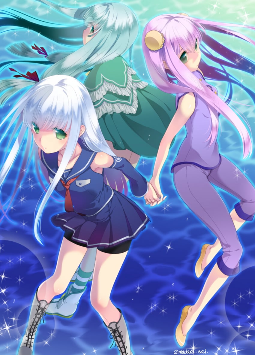 iona, i-402, and i-400 (aoki hagane no arpeggio) drawn by madara_sai