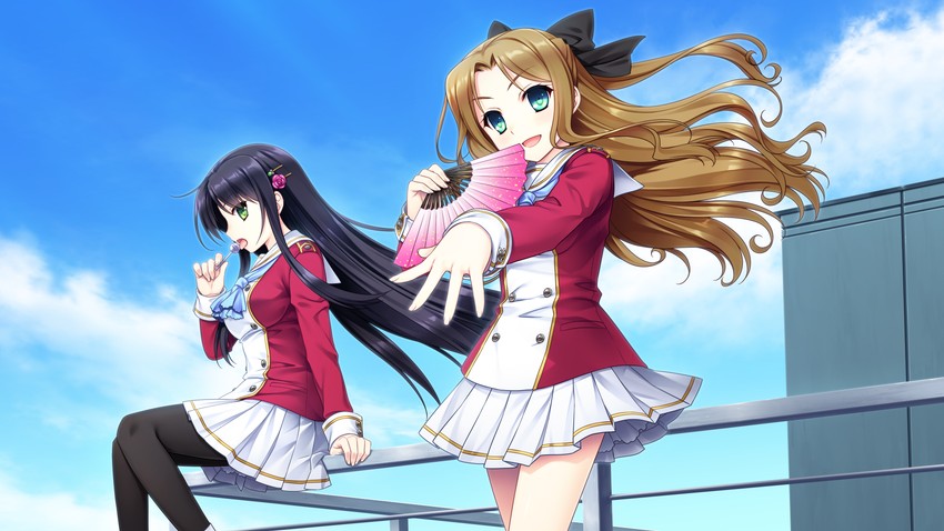 otonashi saku and kabutoyama mitori (hello lady) drawn by saeki_hokuto