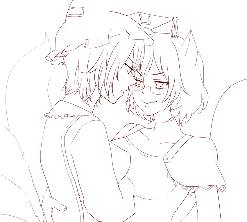 yakumo ran and futatsuiwa mamizou (touhou) drawn by uma_(yui)