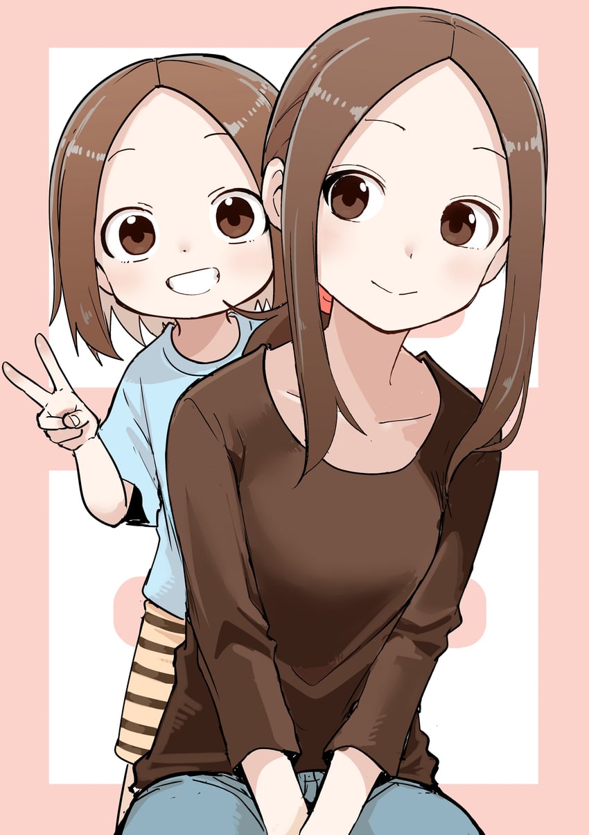 takagi-san and nishikata chii (karakai jouzu no takagi-san and 1 more) drawn by inaba_mifumi