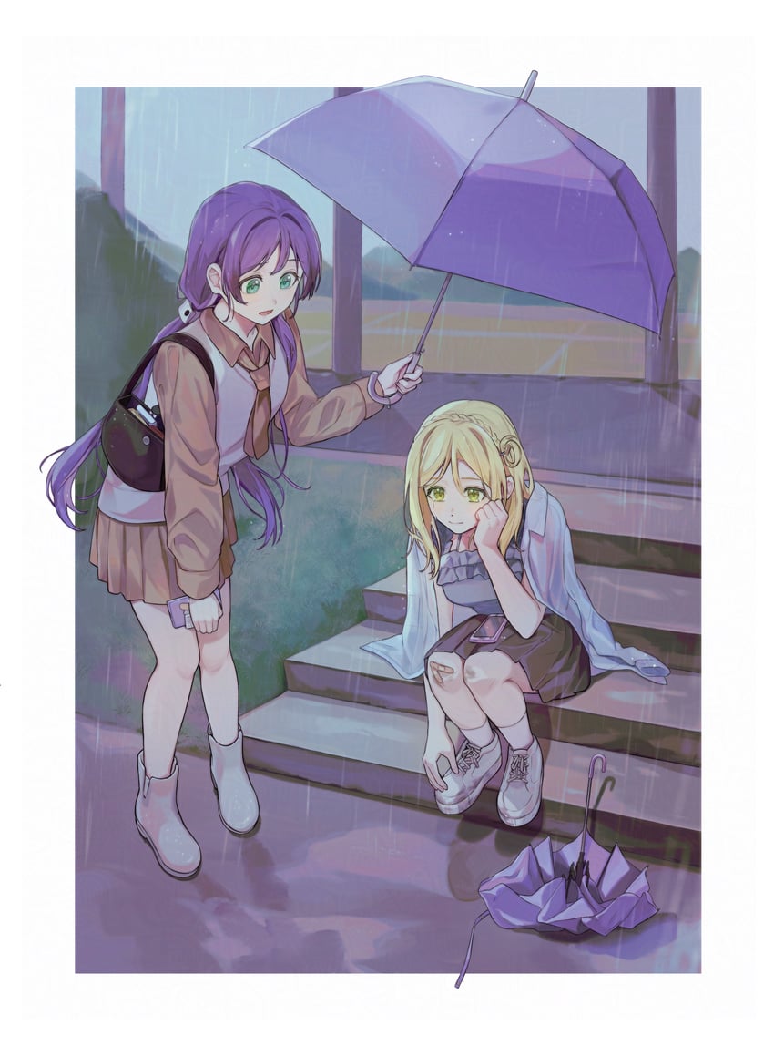 tojo nozomi and ohara mari (love live! and 2 more) drawn by book_the_star