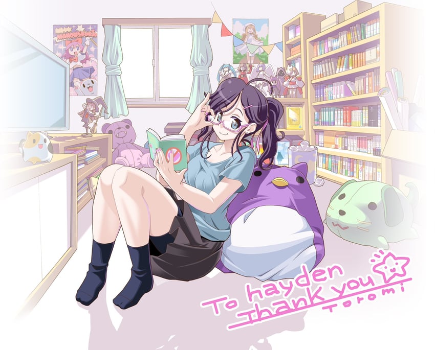 hatsune miku and kagari atsuko (original and 2 more) drawn by toromi_(toromix2)