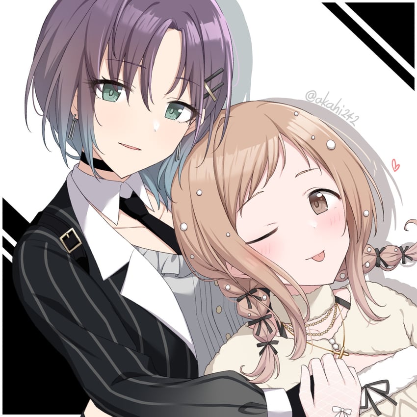 asakura toru and sakuragi mano (idolmaster and 1 more) drawn by akahi242