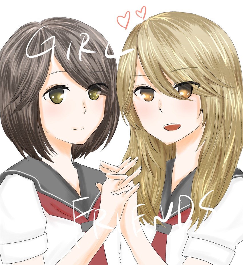 oohashi akiko and kumakura mariko (girl friends) drawn by shiromibb