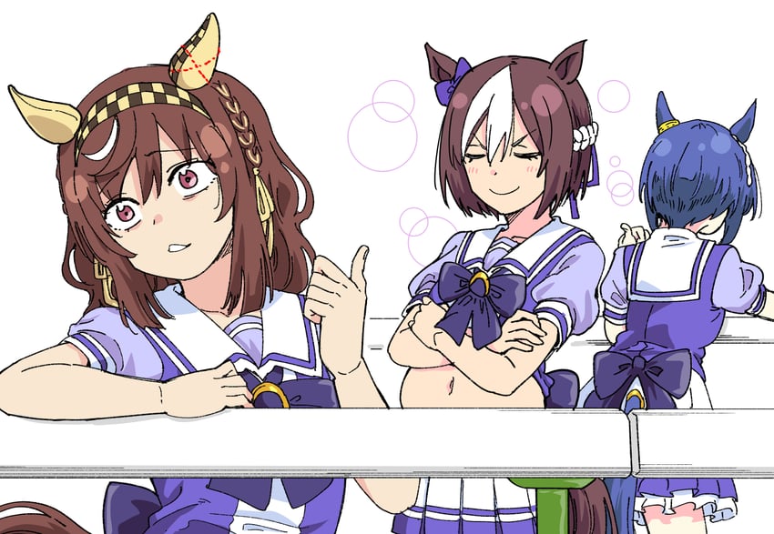 special week, cesario, and buena vista (umamusume and 1 more) drawn by taguchi_kenji_(omaep)