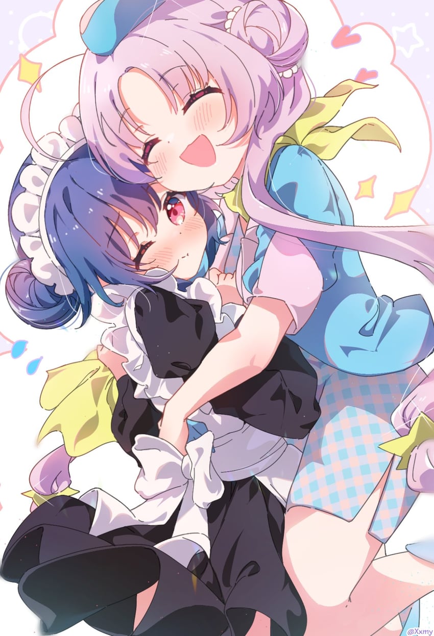 konohoshi umika and akeuchi yuu (hoshikuzu telepath) drawn by hzs_yumu