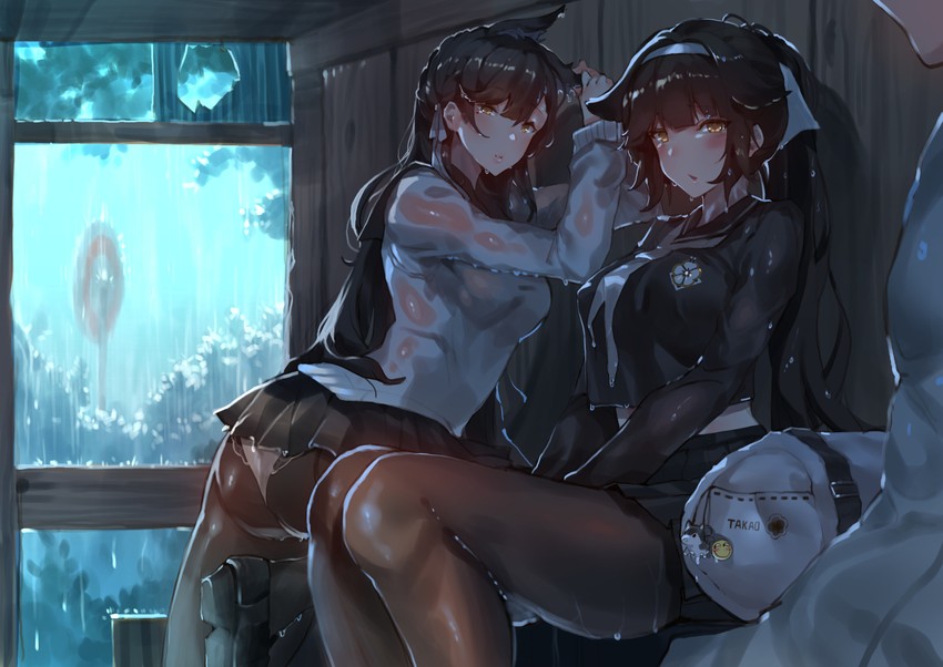 atago, commander, and takao (azur lane) drawn by yueqin_(monnpiano)