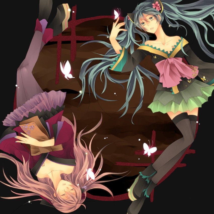 hatsune miku and megurine luka (vocaloid and 2 more) drawn by jikei