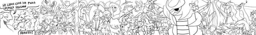gardevoir, eevee, rotom, lucario, sylveon, and 56 more (pokemon and 2 more) drawn by botanics and drawfag