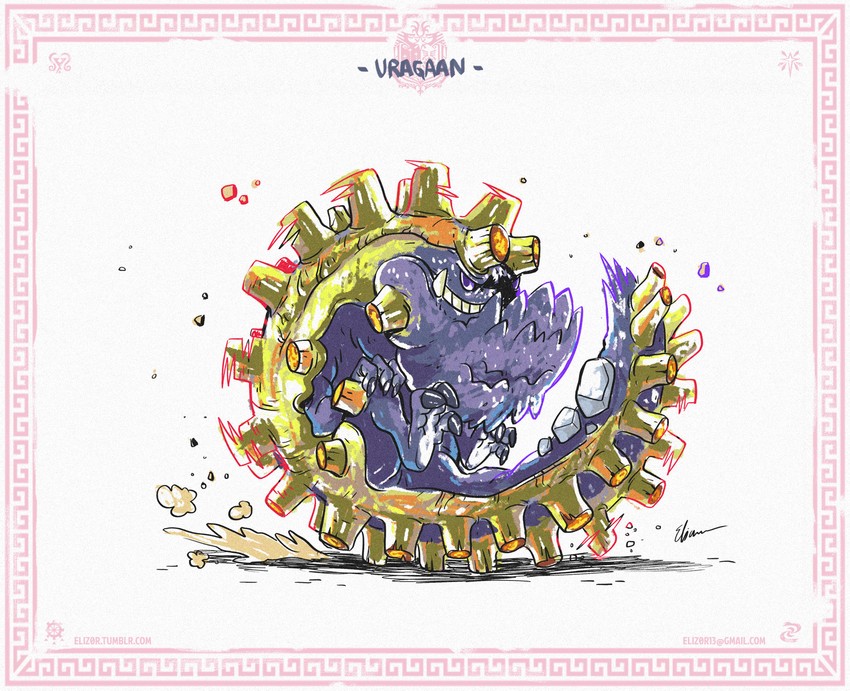 uragaan (monster hunter and 1 more) drawn by eliz0r