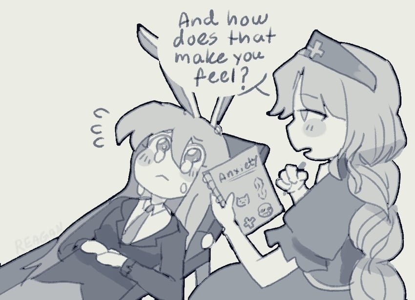 reisen udongein inaba, yagokoro eirin, and sans (touhou and 1 more) drawn by reagumy