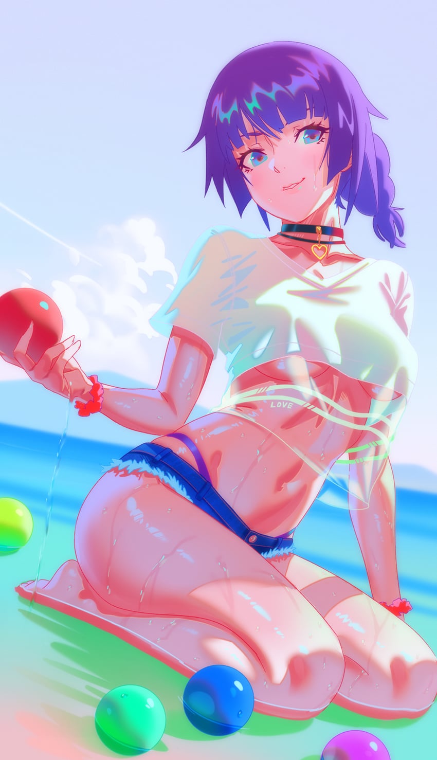 senjougahara hitagi (monogatari) drawn by rapa_rachi