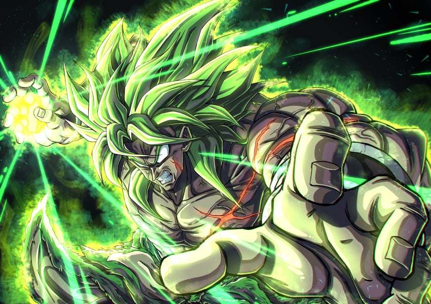 broly (dragon ball and 2 more) drawn by mocky_art