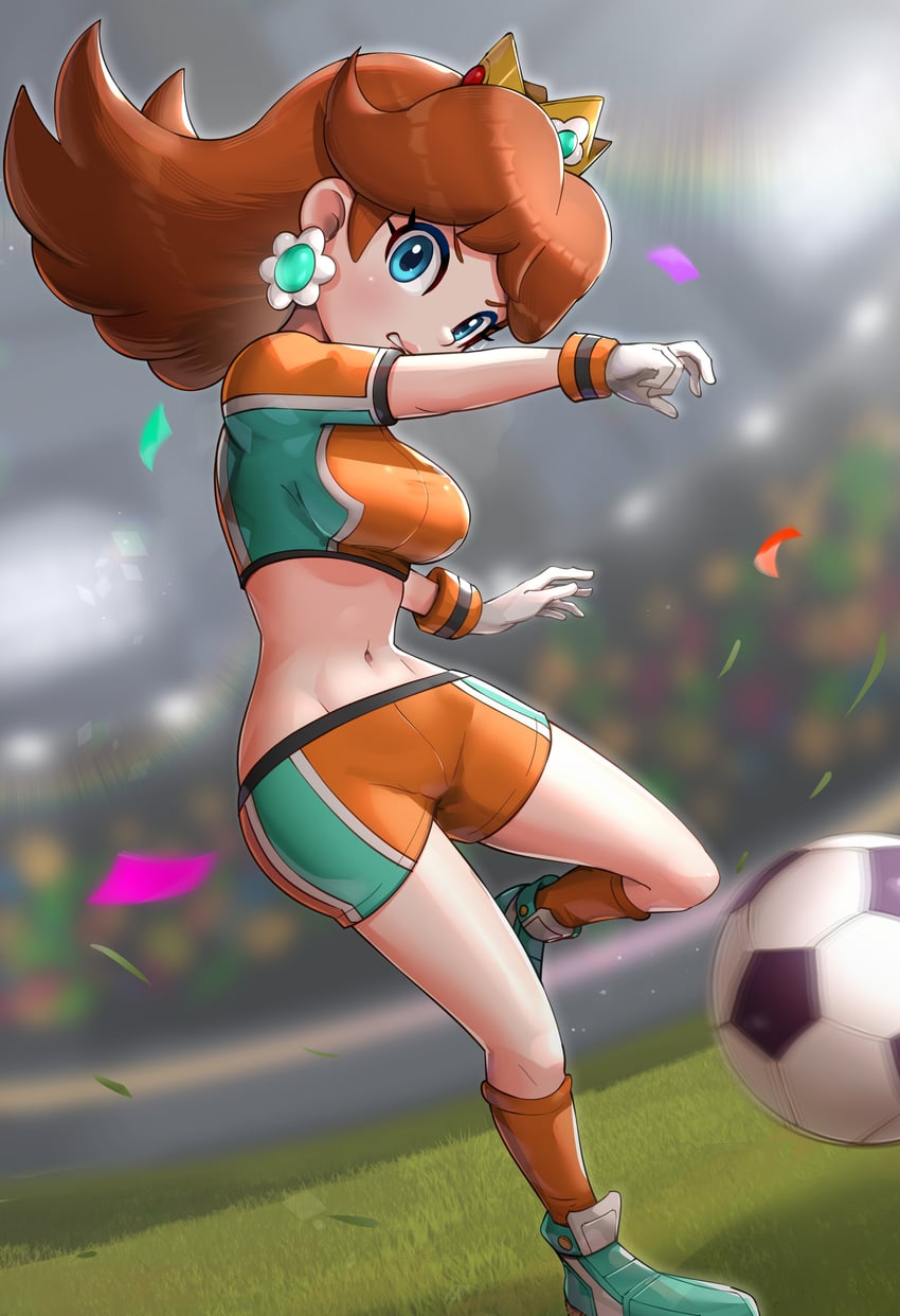 princess daisy and striker daisy (mario and 2 more) drawn by gonzarez
