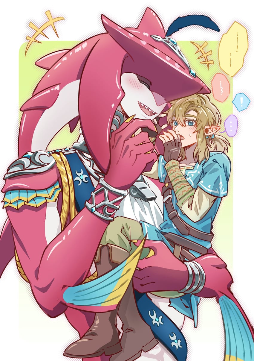 link and sidon (the legend of zelda and 1 more) drawn by na_nako