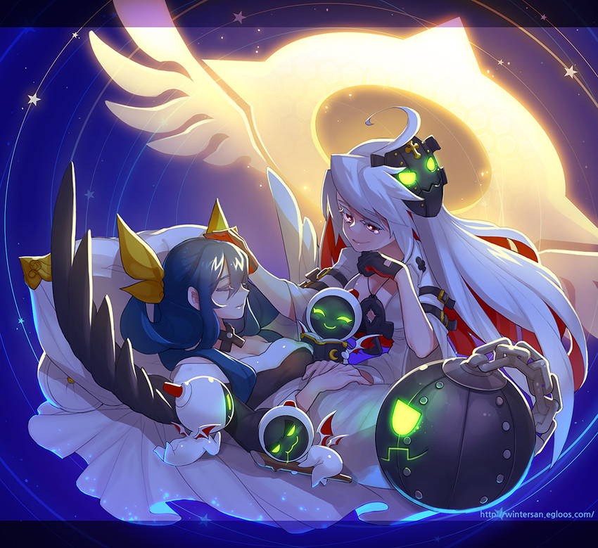 dizzy, jack-o' valentine, knight servant, magician servant, and lancer servant (guilty gear and 1 more) drawn by san_(winteroll)