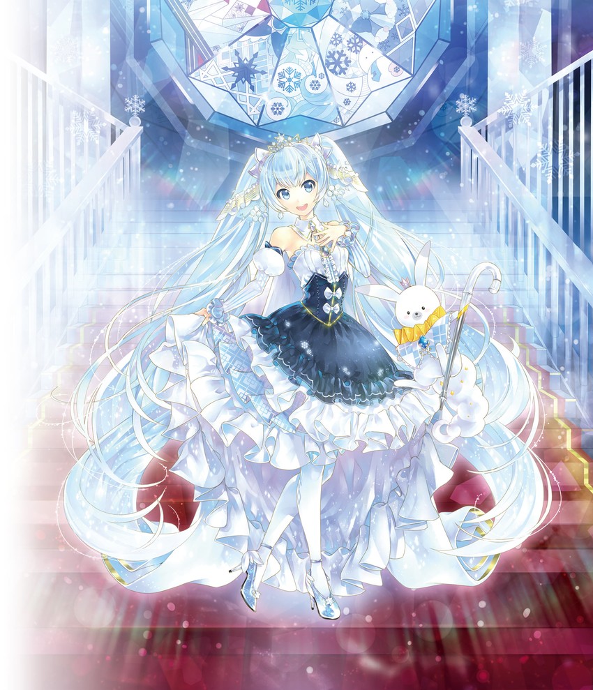 hatsune miku, yuki miku, and rabbit yukine (vocaloid) drawn by kei_(keigarou)