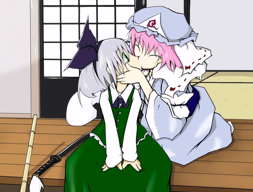 konpaku youmu and saigyouji yuyuko (touhou) drawn by nyoru_(heterochromia)