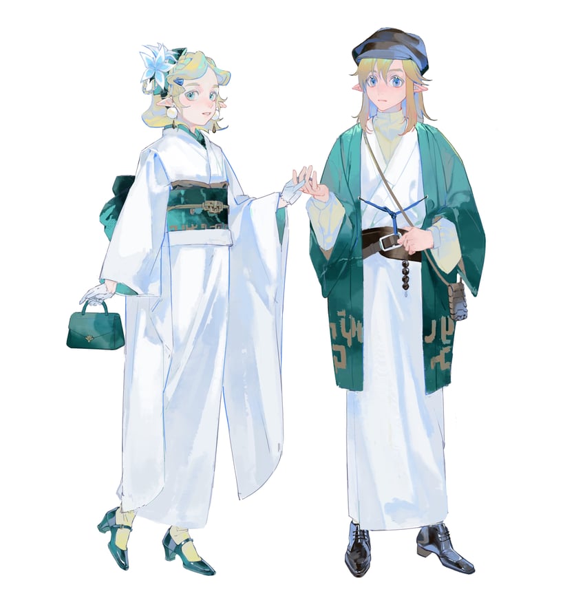 link and princess zelda (the legend of zelda and 2 more) drawn by xiangzizg
