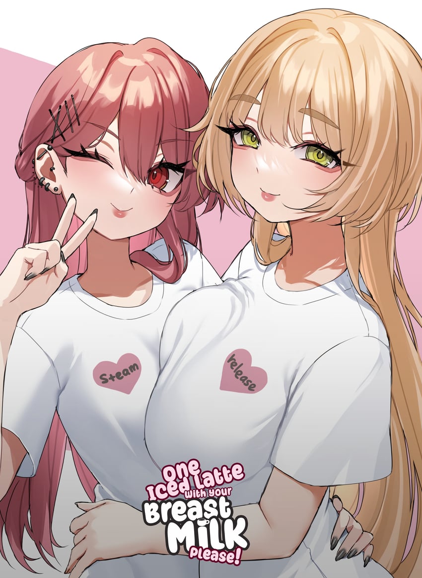 moka and karina (one iced latte with your breast milk please!) drawn by nemuaki