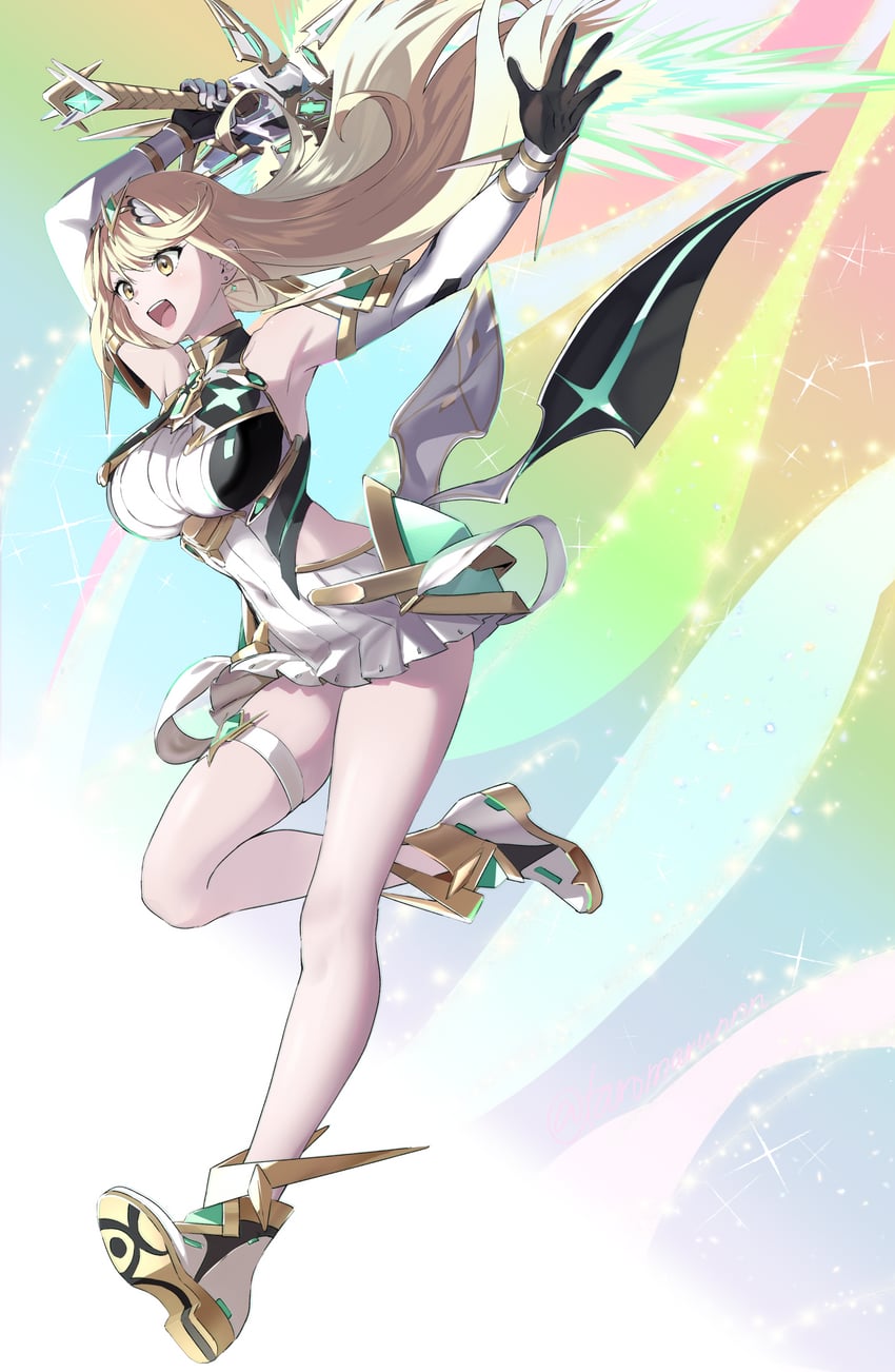 mythra (xenoblade chronicles and 1 more) drawn by taromarun