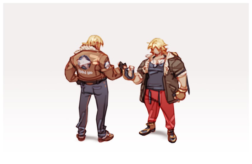 ken masters and terry bogard (street fighter and 3 more) drawn by nin_nakajima