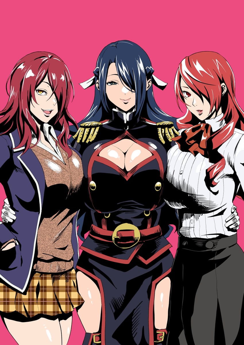 kirijou mitsuru, kobayashi rindou, and azuma fubuki (persona and 3 more) drawn by iwao178