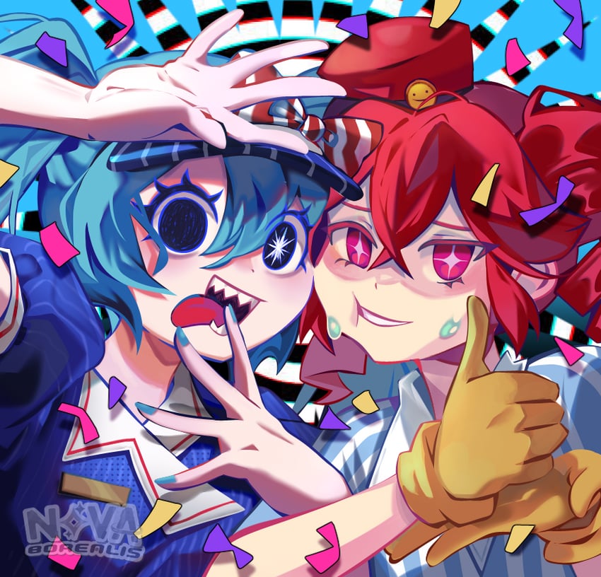 hatsune miku and kasane teto (vocaloid and 2 more) drawn by nova_borealis