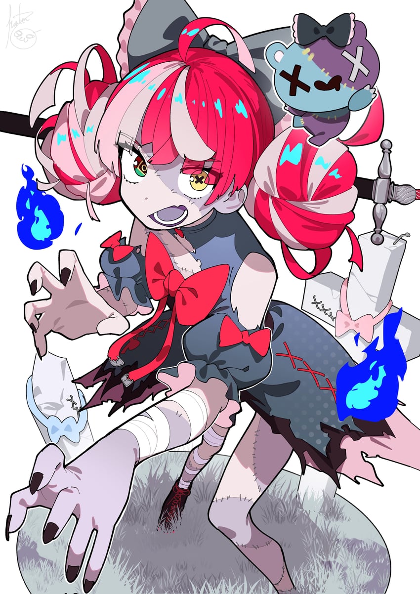kureiji ollie and udin (hololive and 1 more) drawn by hanten_(hantennano)