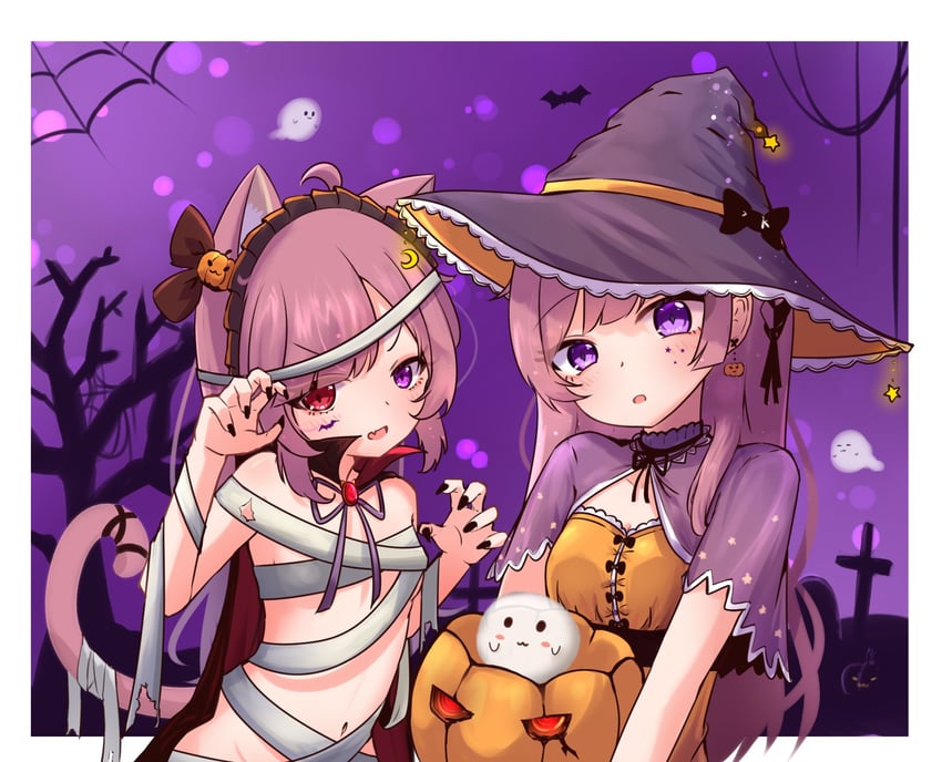 mikeneko and fandead (original and 1 more) drawn by milk_tea_1993