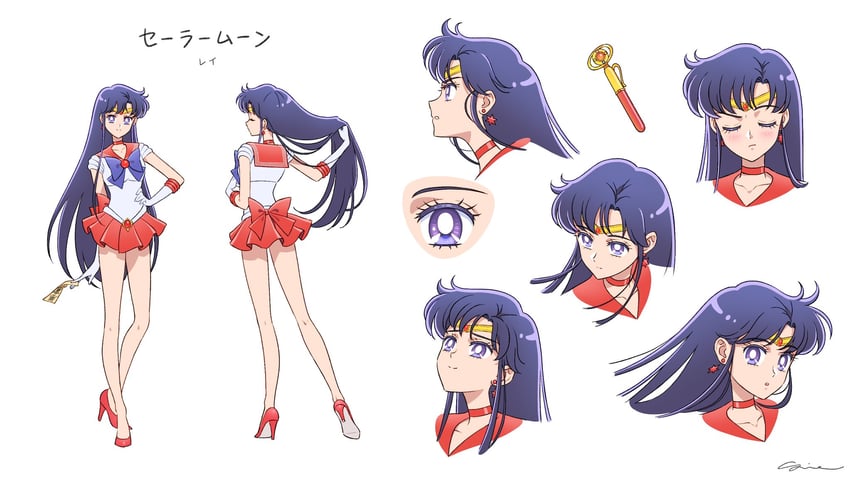 hino rei and sailor mars (bishoujo senshi sailor moon and 1 more) drawn by sidney_deng