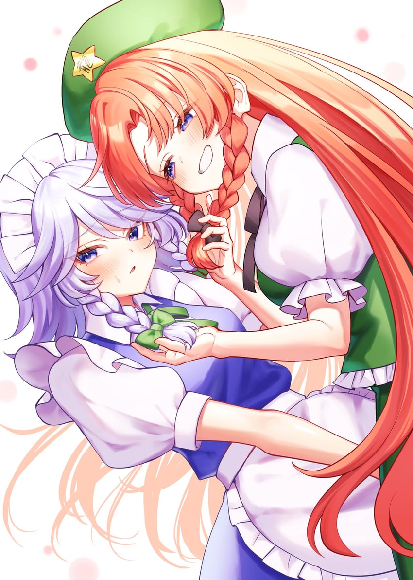 izayoi sakuya and hong meiling (touhou) drawn by waramori_fuzuka