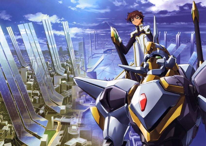 kururugi suzaku, lancelot, and lancelot z-01 (code geass) drawn by nakada_eiji