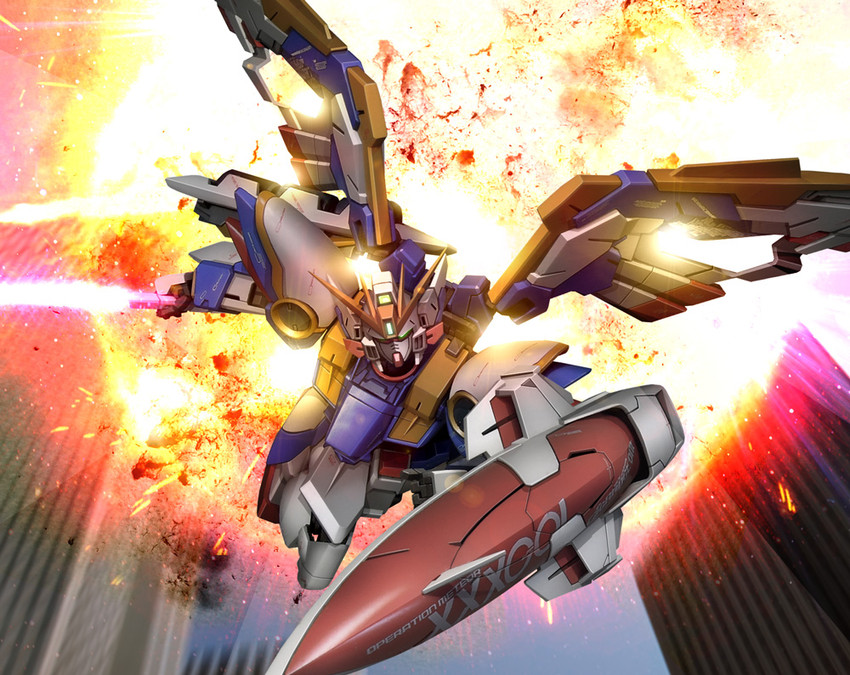 wing gundam (gundam and 1 more) drawn by hiropon_(tasogare_no_puu)