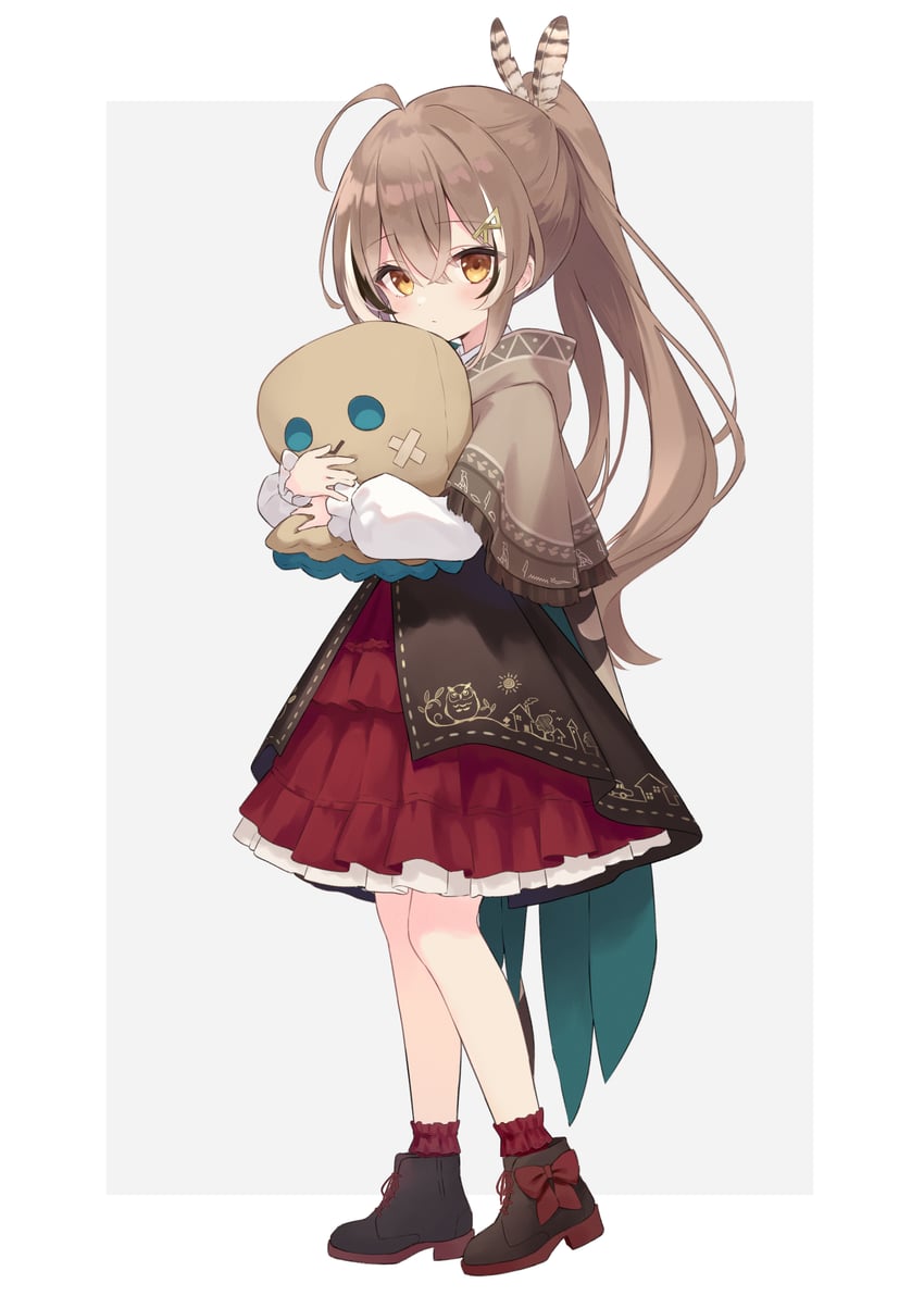 nanashi mumei and friend (hololive and 1 more) drawn by azuuru