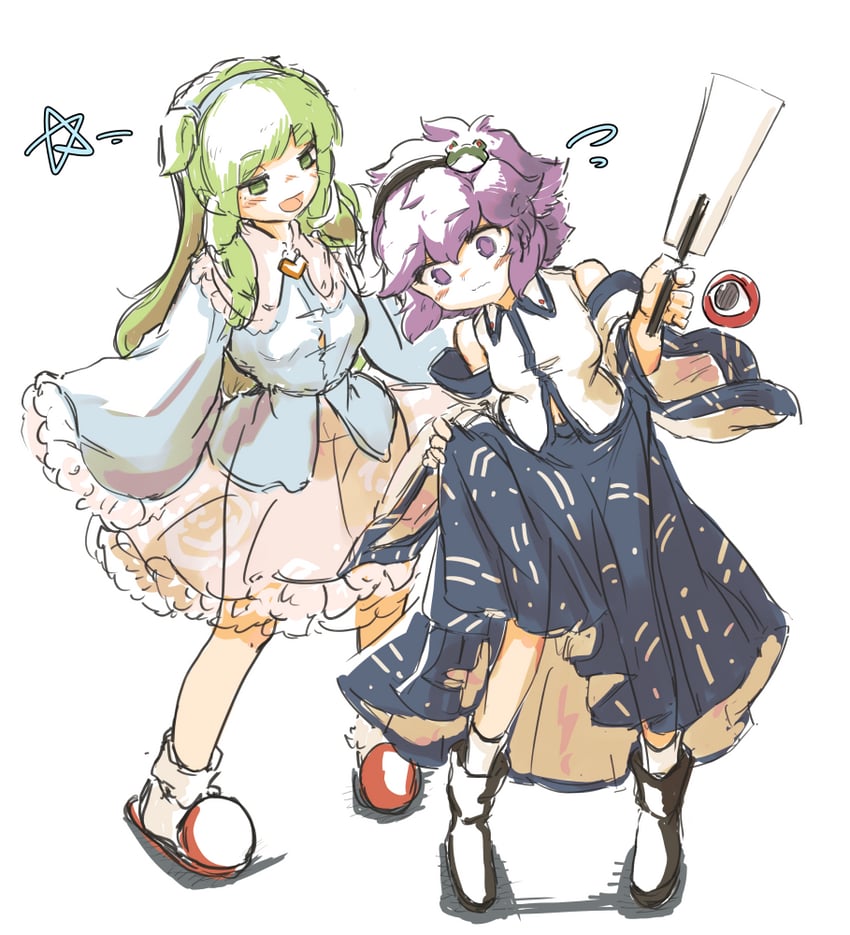kochiya sanae and komeiji satori (touhou) drawn by uisu_(noguchipint)