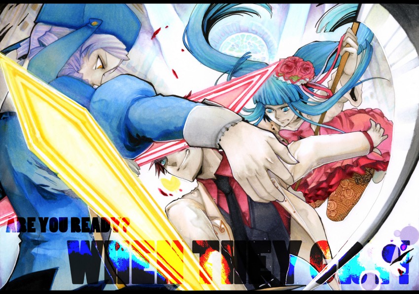 ushiromiya battler, furudo erika, and dlanor a. knox (umineko no naku koro ni) drawn by noppo