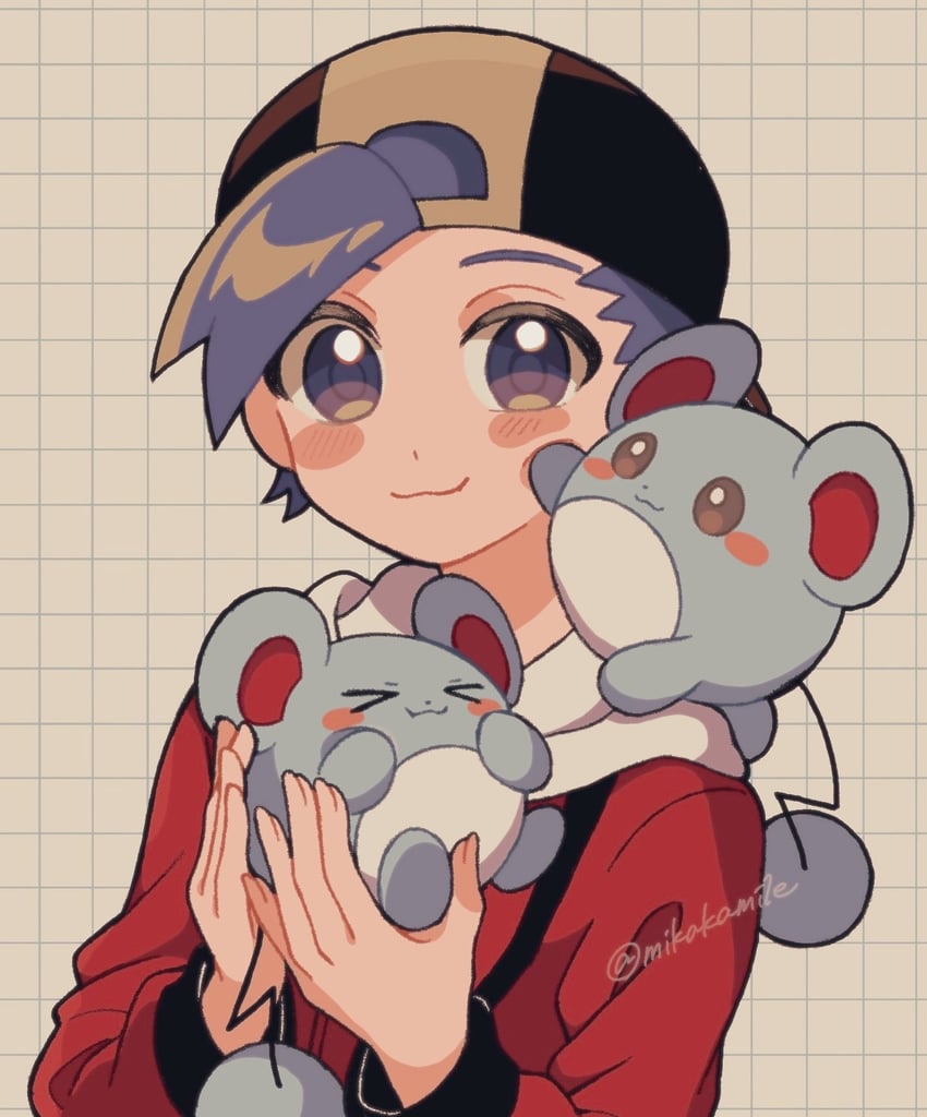 ethan and marill (pokemon and 1 more) drawn by mikakami1e