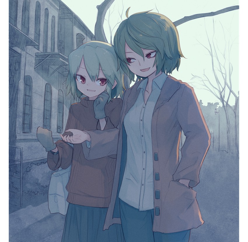 kazami yuuka, akira, and macota (touhou and 1 more) drawn by miyako_(naotsugu)
