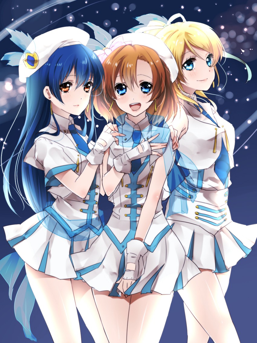 sonoda umi, ayase eli, and kosaka honoka (love live! and 1 more) drawn by kan_(sagasaga123)