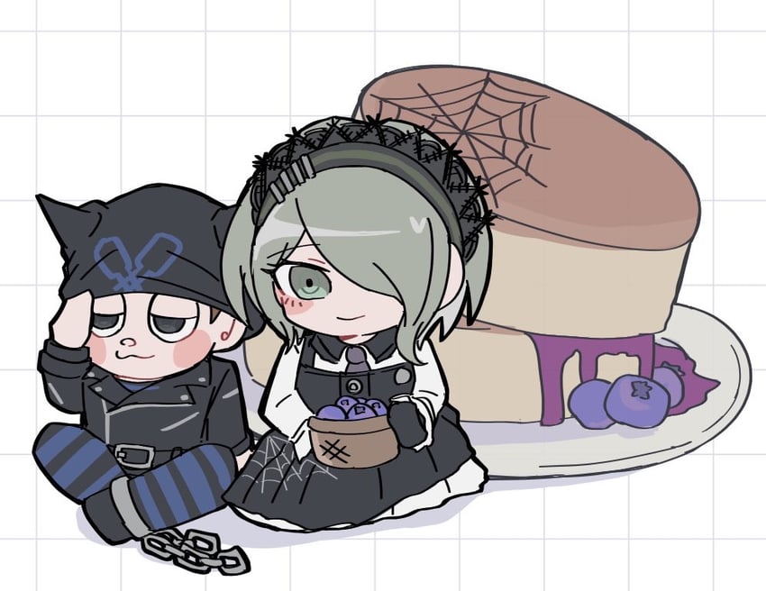 tojo kirumi and hoshi ryoma (danganronpa and 1 more) drawn by getsumen_(pst_moon)